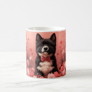 Mug Akita Américain avec Roses - Saint-Valentin