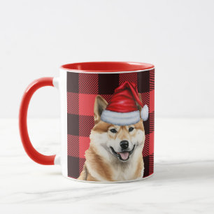 Mug Akita Amoureux des chiens Buffalo Plaid Noël