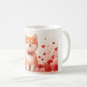 Mug Akita avec des Roses - Saint-Valentin (Devant droit)