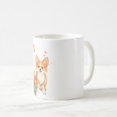 Mug Akita Chien avec Fleur et T-shirt Papillon (Devant droit)