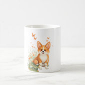 Mug Akita Chien avec Fleur et T-shirt Papillon (Centre)