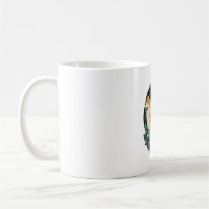 Mug Akita Chien avec Fleur et T-shirt Papillon
