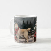 Mug Akita Chien dans Noël de neige (Devant gauche)