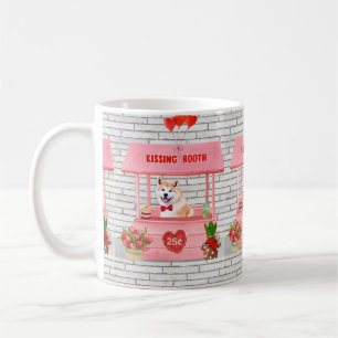 Mug Akita Chien Valentine's Day Kissing Booth
