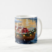 Mug Akita Christmas Boat Holiday (Devant droit)