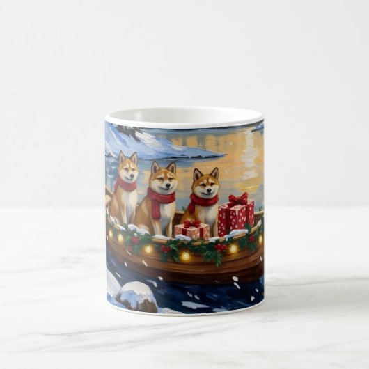 Mug Akita Christmas Boat Holiday (Centre)