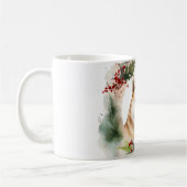 Mug Akita Christmas Wreath Festive Pup (Gauche)