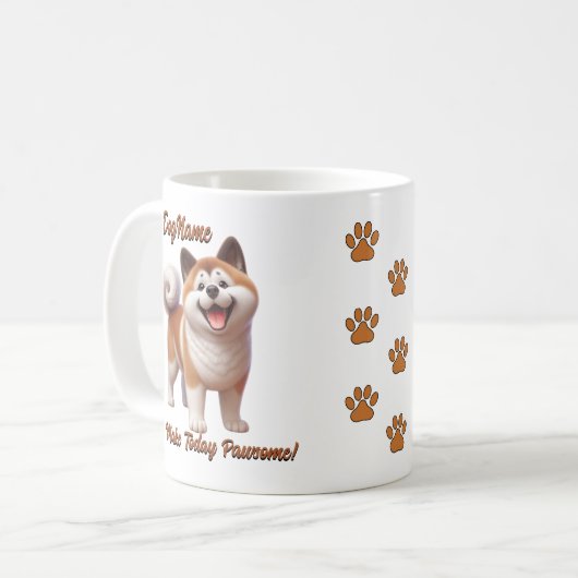 Mug Akita Dog - Ajouter un nom, modifier le texte (Devant gauche)