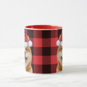 Mug Akita Dog Lover Holiday Buffalo Plaid Christmas (Centre)