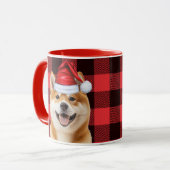 Mug Akita Dog Lover Holiday Buffalo Plaid Christmas (Devant gauche)