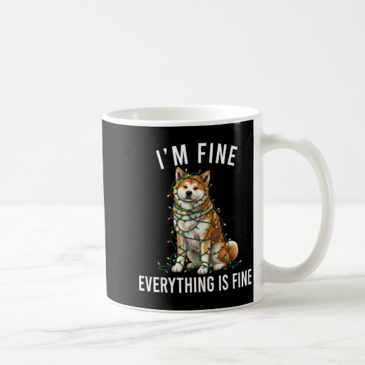 Mug Akita Inu Christmas I'm Fine Everything Is Fine  (Droite)