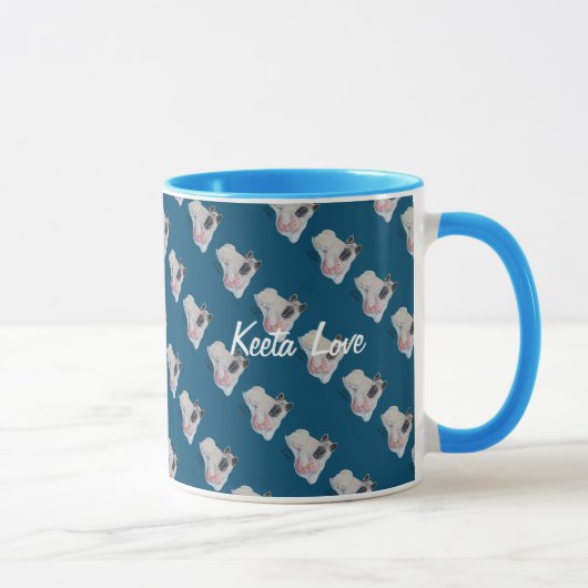 Mug akita jouer avec le chien farci rose mignon (Droite)