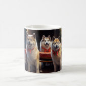 Mug Akita Snowy Sleigh Ride Décor de Noël (Centre)
