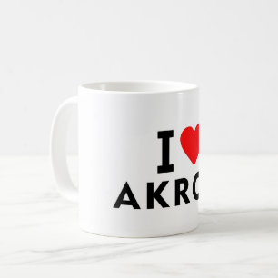 Mug Akron États-Unis Amérique USA ville de l'amour cœu