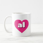 Mug Alabama coeur rose chaud - J'aime tous (Gauche)