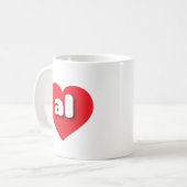 Mug Alabama coeur rouge - J'aime tous (Devant gauche)