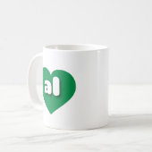 Mug Alabama coeur vert - J'aime tous (Devant gauche)