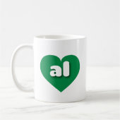 Mug Alabama coeur vert - J'aime tous (Gauche)