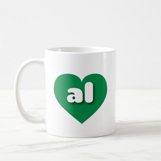 Mug Alabama coeur vert - J'aime tous (Gauche)