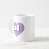 Mug Alabama lavande coeur - J'aime tous (Devant gauche)