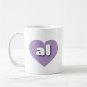 Mug Alabama lavande coeur - J'aime tous (Gauche)