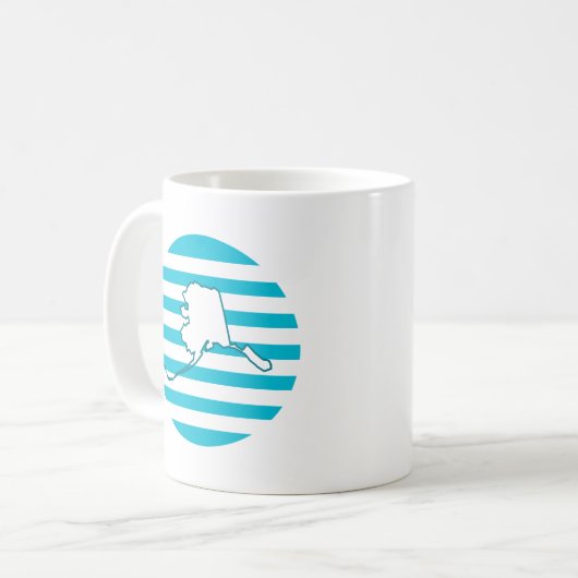 Mug Alaska State Outline Retro Circle bleu (Devant gauche)