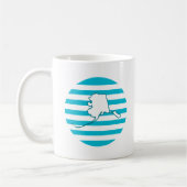Mug Alaska State Outline Retro Circle bleu (Gauche)