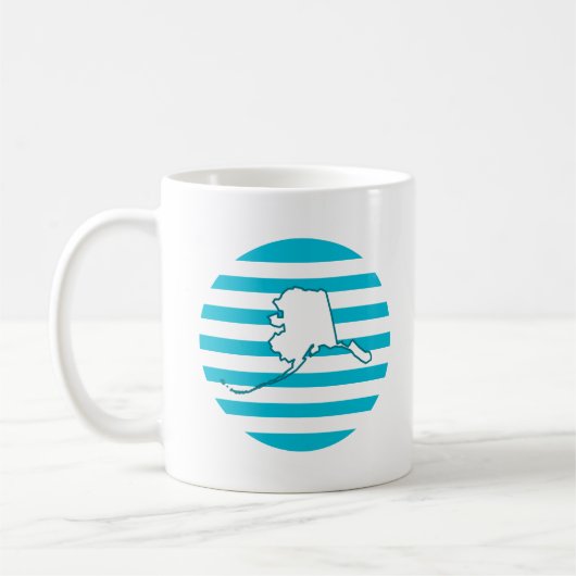Mug Alaska State Outline Retro Circle bleu (Gauche)