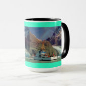 Mug Alaskan Mountain View avec bateau (Devant droit)