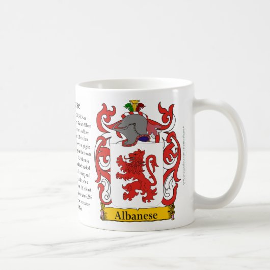 Mug Albanese, l'origine, la signification et la crête (Droite)