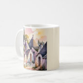 Mug Alberobello Italy Trulli Watercolor Custom Text (Devant gauche)