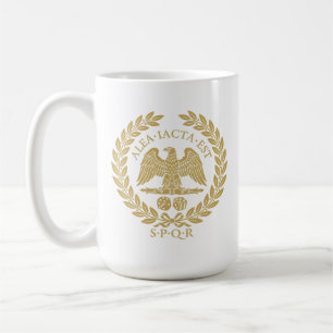 Mug Alea Iacta Est Aigle Romain Dé et Couronne de Laur