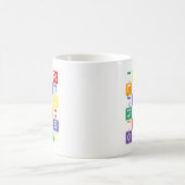 Mug Aleph-Pari (alphabet hébreu) - arc-en-ciel (Centre)