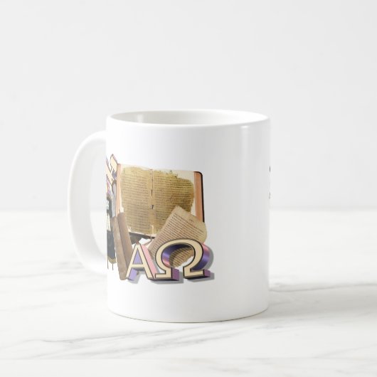 Mug Aleph Tav/alpha et Omega (Devant gauche)