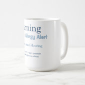 Mug Alerte d'allergie alimentaire ajouter le nom du te (Devant droit)