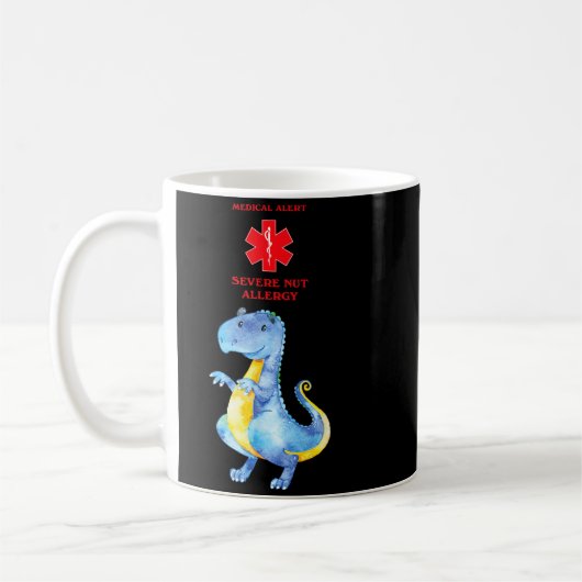 Mug Alerte Médicale Conscience Grave Allergie aux Noix (Gauche)