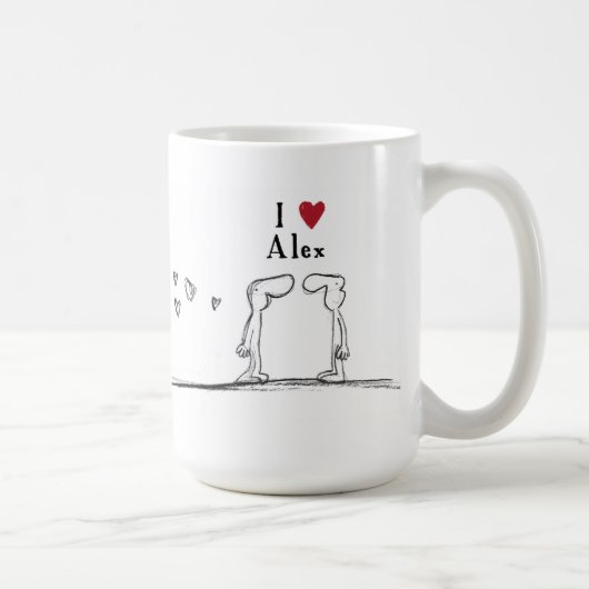 Mug Alex "j'aime Alex" "je coeur Alex " (Droite)