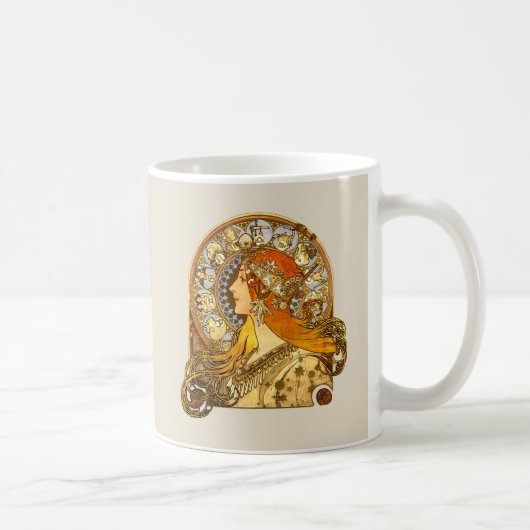 Mug Alfonse Mucha Zodiac Art nouveau femme (Droite)