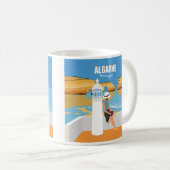 Mug Algarve plage fille voyage vintage style (Devant droit)