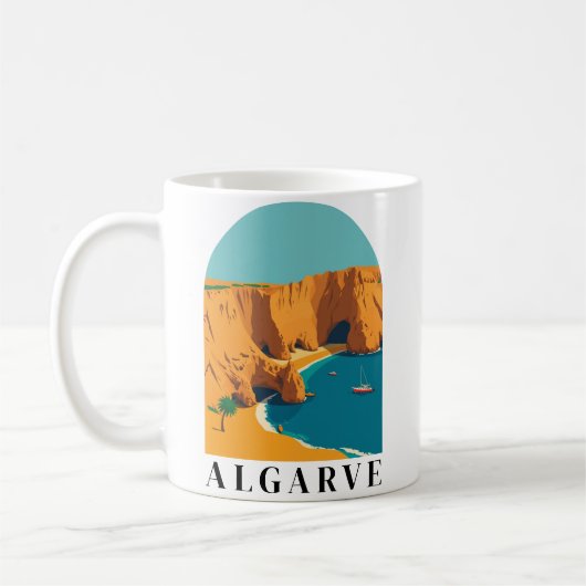 Mug Algarve, Portugal European Retro Art (Gauche)