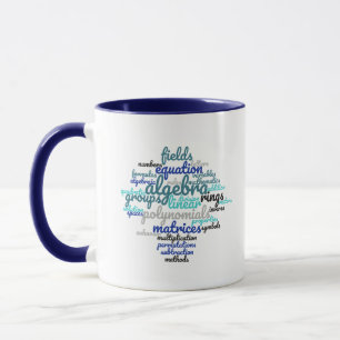 Mug Algebra coloré Mot Cloud
