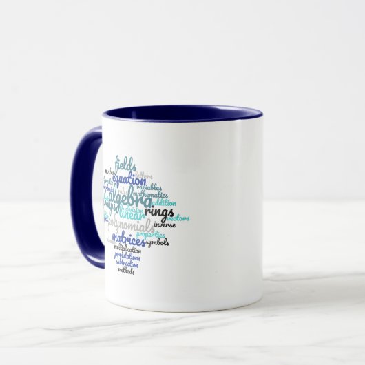 Mug Algebra coloré Mot Cloud (Devant gauche)