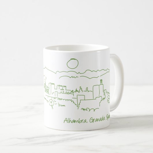 Mug Alhambra coucher de soleil (Devant droit)
