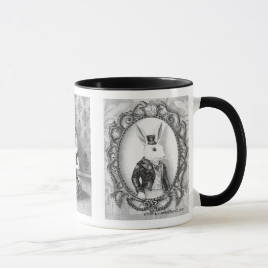 Mug Alice chez le lapin de blanc de lièvres de mars de (Droite)