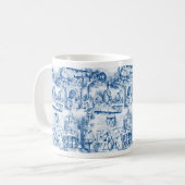 Mug Alice dans des labeurs bleus et blancs du pays des (Devant gauche)