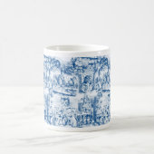 Mug Alice dans des labeurs bleus et blancs du pays des (Centre)
