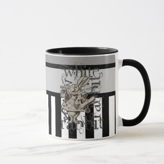 Mug Alice dans la grunge blanche de lapin du pays des (Droite)