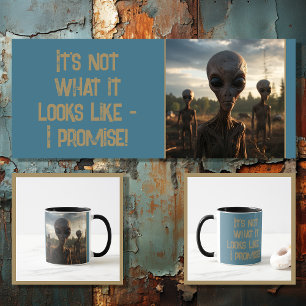 Mug Alien amusant avec texte modifiable 2 sur 4