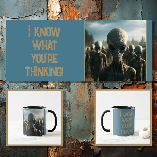 Mug Alien amusant avec texte modifiable 4 sur 4