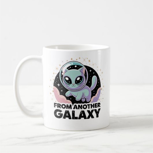 Mug Alien Cat Cosmic Design Space Kitty Sci-Fi Artwork (Gauche)